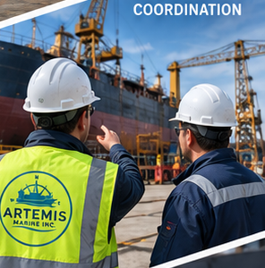 Artemis project representative coordinating work at a shipyard